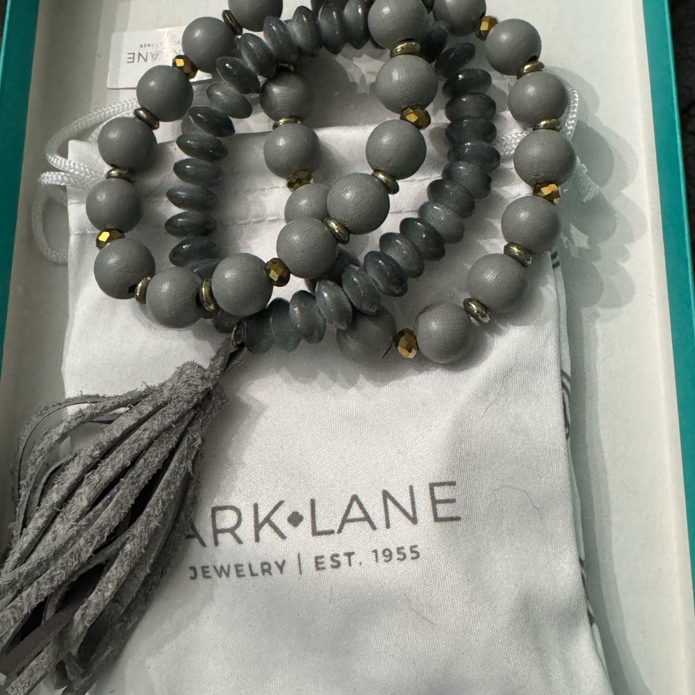 Park Lane Charcoal Bracelet Set with Gold Highlights